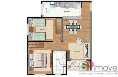 Apartamento zona norte 50m 2 dormitorios com lazer completo semi-momiliado