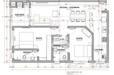 Apartamento com 2 suítes, lavabo, hobby box e garagem no bairro saco dos limões