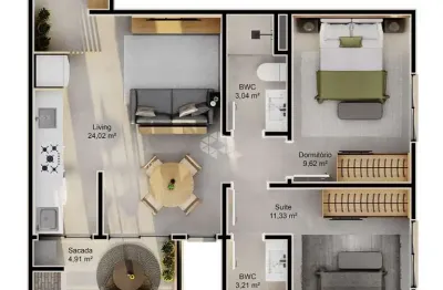 Apartamento com 2 quartos à venda na Rodovia Haroldo Soares Glavan, 472, Cacupé, Florianópolis