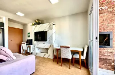 Apartamento 2 dormitórios no bairro santa fé, mobiliado com sacada e churrasqueira