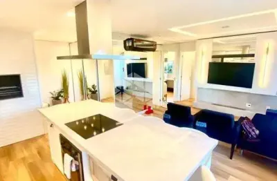 Apartamento 3d,  revertido para 2d com living estendido, decorado e mobiliado no lindóia