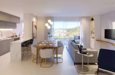 Apartamento no bairro pedra branca, em palhoça, sc, sacada, churrasqueira, 03 dormitórios sendo 01 suíte, e 1 vaga de garagem.