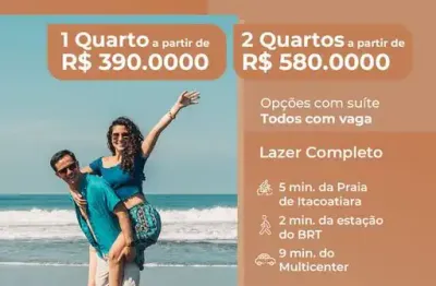 Apartamentos de 2 quartos com 1 suíte com 1 vaga de garagem com lazer completo