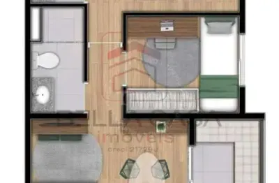Apartamento de 47m² lazer de club l varanda com vista livre