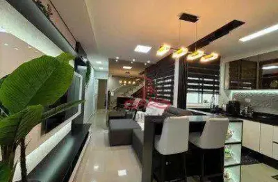 Cobertura com 2 dormitórios à venda, 82,17 m² por r$ 696.000 - jardim bela vista - santo andré/sp