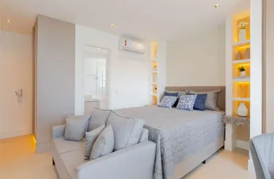 Studio mobiliado à venda no itaim andar alto com 29 m² próximo pq. ibirapuera!!