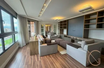 Luxuosa cobertura duplex mobiliada no américa em joinville-sc: 3 suítes, living integrado, 3 vagas, adega, área gourmet, 379 m² de puro requinte!