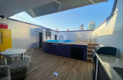 Cobertura com 3 dormitórios à venda, 180 m² por r$ 1.590.000,00 - boqueirão - santos/sp