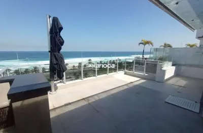 Cobertura pé na areia com vista mar -  292m² - 4 suítes - avenida lúcio costa - barra da tijuca
