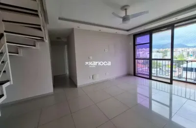 Freguesia cobertura duplex em rua nobre varanda 3 quartos 1 suite 2 vagas lazer e vista livre