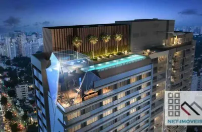 Apartamento 2 dormitórios (77m²), 1 suíte, terraço, 1 vaga. a 250 metros da estação aacd-servidor