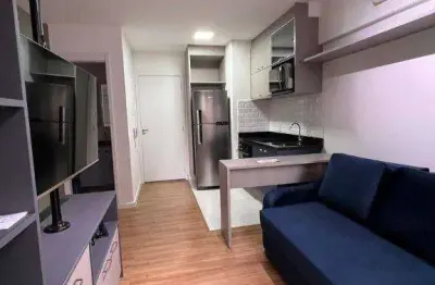 Studio 1 dormitório (28m²), 1 banheiro, mobiliado e decorado, terraço. a 300 metros da universidade mackenzie