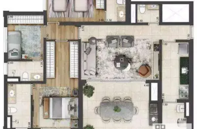 Apartamento 3 dormitórios (122m²), 3 suítes, 2 vagas, varanda. a 600 metros da estação brás do metrô e cptm