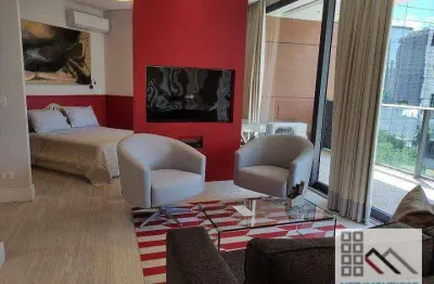 Apartamento 1 dormitório (66m²) 1 suíte, mobiliado, sacada, 2 vagas. próximo do shopping vila olímpia