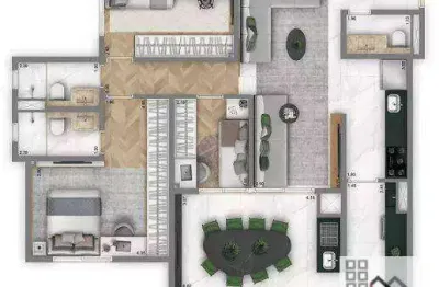 Apartamento 3 dormitórios (100m²). 1 suíte, varanda gourmet, 2 vagas. no coração do anália franco