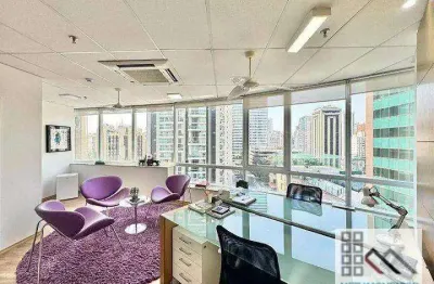 Conjunto comercial (99m²), 2 banheiros, mobiliado. 3 vagas. a 200 metros da estação berrini da cptm