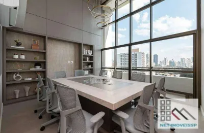 Conjunto comercial (210m²), 2 banheiros, mobiliado, 6 vagas. arte e conceito no espaço corporativo