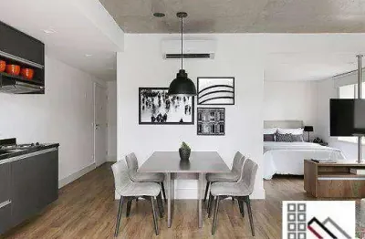 Studio 1 dormitório (63,64m²), 1 banheiro, totalmente mobiliado, terraço, 1 vaga. a poucos metros da berrini