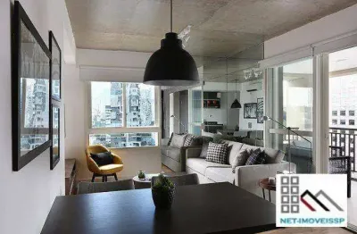 Studio 1 dormitório (62,17m²), 1 suíte, totalmente mobiliado, terraço, 1 vaga. a poucos metros da berrini