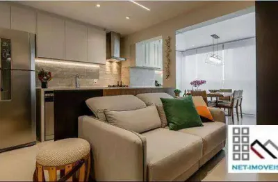 Apartamento 2 dormitórios (64m²), 1 suíte, mobiliado, terraço, 1 vaga.  a 200 metros da estação eucaliptos