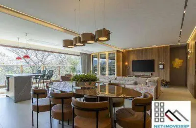 Apartamento 2 dormitórios (142m²), 2 suítes, terraço, mobiliado, 2 vagas. próximo do shopping ibirapuera