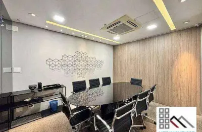 Conjunto comercial (96m²), 2 banheiros, mobiliado. 3 vagas. a 200 metros da estação berrini da cptm