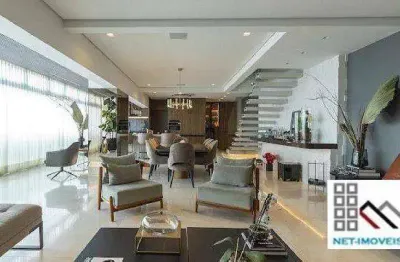 Vende cobertura duplex  2 dormitórios (225m²), 2 suítes, terraço, decorado e mobiliado, 4 vagas. ao lado shopping jk