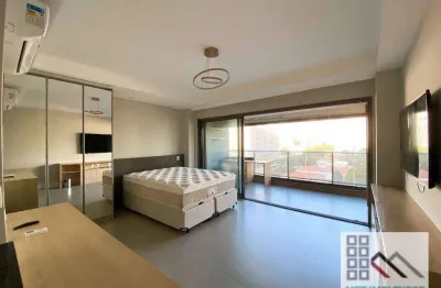 Studio1 dormitório (41m²), 1 vaga, varanda, decorado e mobiliado. próximo da estação campo belo