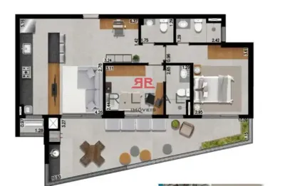 Apartamento com 2 quartos à venda na Vila Aviação, Bauru 