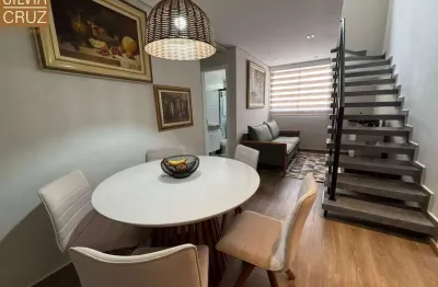 Apartamento duplex, mobiliado, reformado, completo de armários, com área gourmet, no jardim elite