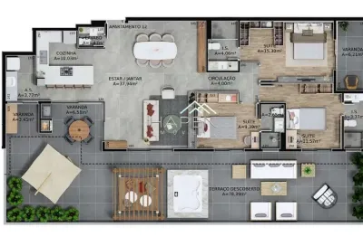 Apartamento com 3 quartos à venda na rua bento viana, --, água verde, curitiba por r$ 2.128.000