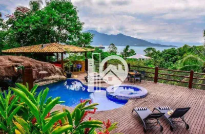 Casa charmosa com vista panorãmica, construída com materiais de demolicão para venda/locação, apenas 200mts da praia - siriúba - ilhabela/sp