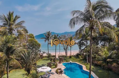 Casa frente mar com 5 suítes à venda, 780m² na praia domingas dias - ubatuba/sp