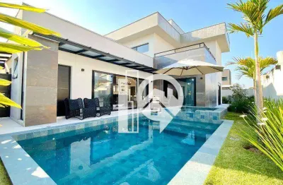 Casa luxuosa e mobiliada em condomínio 4 suítes com escritório e piscina à venda, 332 m² jardim do golfe 3 - sjcampos/sp