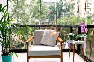 Flat mobiliado e com vista incrível da piscina na cobertural