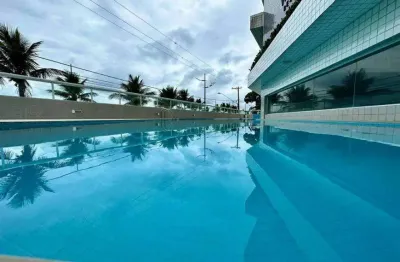 Apartamento com 1 dormitório, sala com ampla sacada vista mar no bairro maracanã em praia grande
