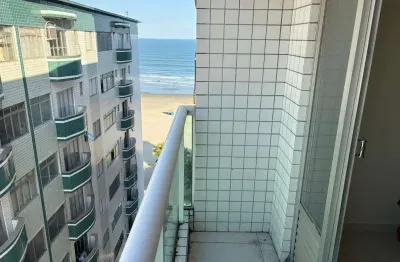 Apartamento com 2 dormitórios com sacada vista mar à venda no bairro guilhermina - praia grande/sp