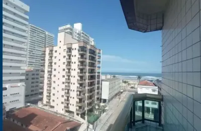 Apartamento à venda em praia grande-sp, aviação: 2 quartos, 1 suíte, vista para o mar, 100m da praia!