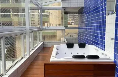 Espetacular apartamento de 3 quartos na aviação, praia grande-sp: 153m², 1 suíte, varanda com hidromassagem e 2 vagas de garagem!