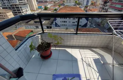 Apartamento de um dormitório em praia grande - guilhermina - com elevador e sacada