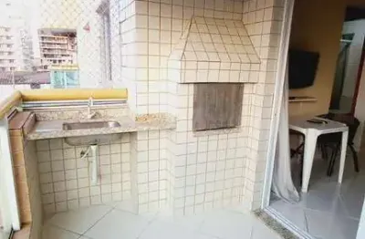 Apartamento mobiliado com churrasqueira na praia grande-sp, tupi, 1 quarto, 1 sala, 1 banheiro, 1 vaga, 55m². venha conferir!
