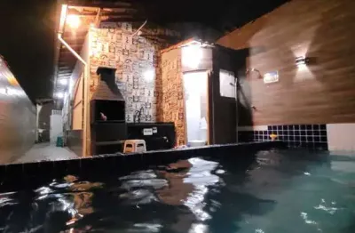 Casa com piscina e churrasqueira locação em praia grande-sp: 2 quartos, 2 salas, 2 banheiros, 2 vagas de garagem - bairro caiçara, 76,00m².