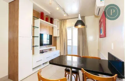 Apartamento em condomínio clube de alto padrão mobiliado e equipado 2 dormitórios e 1 vaga batel curitiba pr