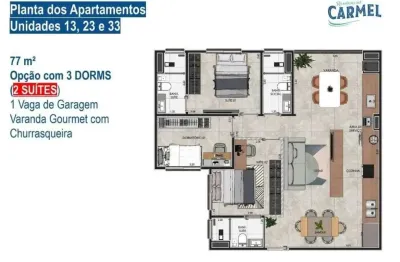 Apartamento com 3 quartos à venda na rua regente feijó, 54, vila bocaina, mauá, 77 m2 por r$ 530.000