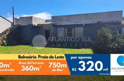 Casa com terreno amplo, 750m do mar em praia de leste, pontal do parana - pr