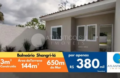 Casa nova, 2 quartos sendo 1 suíte, 650m do mar, pontal do parana - pr