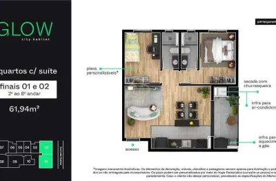 Glow city habitat - apartamento à venda no bairro novo mundo - curitiba/pr