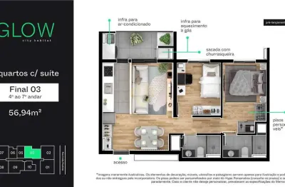 Glow city habitat - apartamento à venda no bairro novo mundo - curitiba/pr