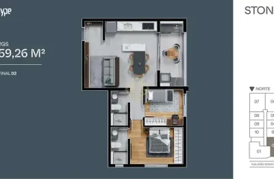 Stone urban habitat - apartamento à venda no bairro novo mundo - curitiba/pr