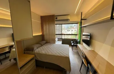 Apartamento studio quarto e sala na barra para localçao mobiliado tudo novo com infraestrutura completa 1 vaga de garagem